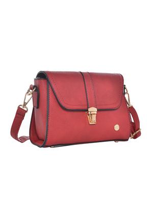 red leatherette (pu) regular sling bag - 15916109 - Standard Image - 4