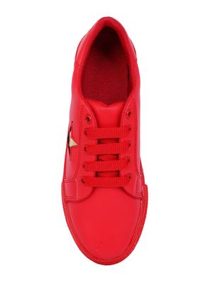 red lace-up sneakers - 15916489 - Standard Image - 4