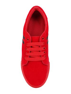 red lace-up sneakers - 15916495 - Standard Image - 4
