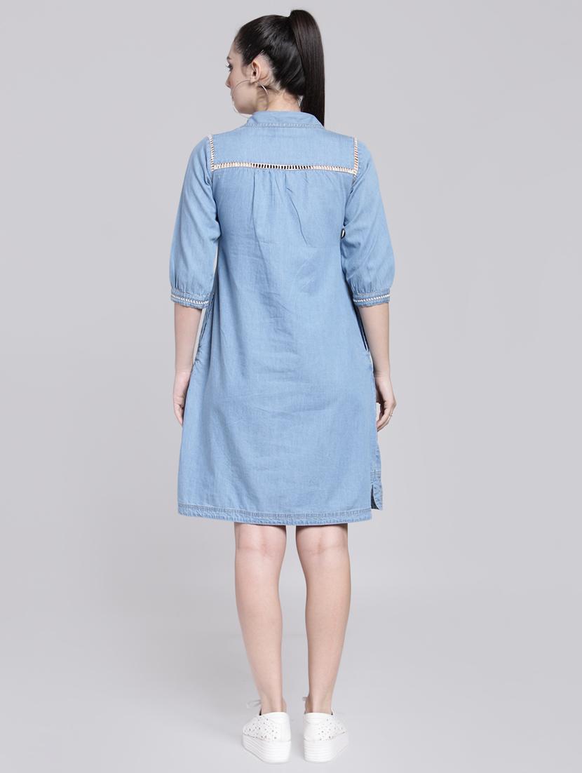 lace insert pocket patch dress - 15919045 - Zoom Image - 4