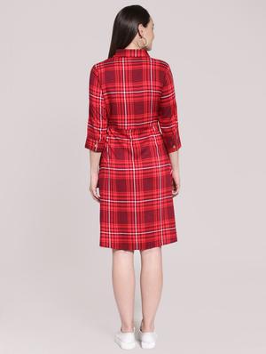 pocket detail checkered dress - 15919082 - Standard Image - 4