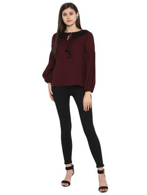 tassel tie-up pleat detail top - 15919534 - Standard Image - 4