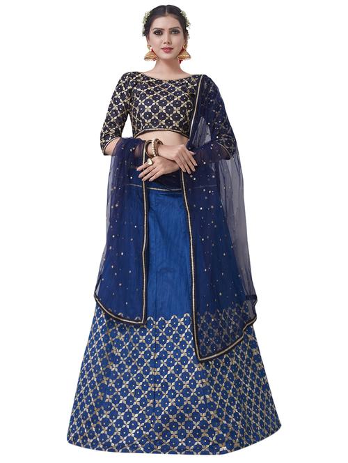 Embroidered a-line lehenga - 15919842 - Standard Image - 1