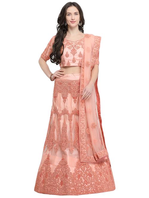 Tonal embroidered a-line lehenga - 15919852 - Standard Image - 1