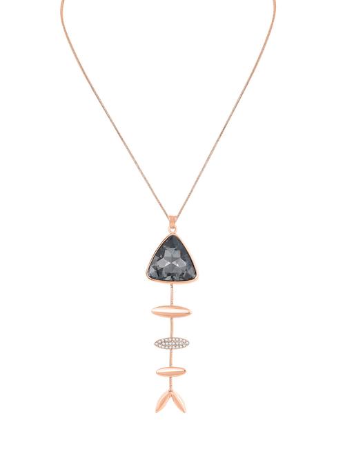 silver metal long necklace - 15922057 - Standard Image - 1