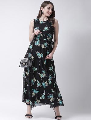 tie up waist floral maxi dress - 15922997 - Standard Image - 4