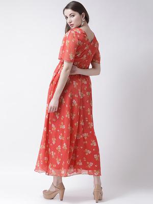 slit sleeved flared maxi dress - 15922999 - Standard Image - 4