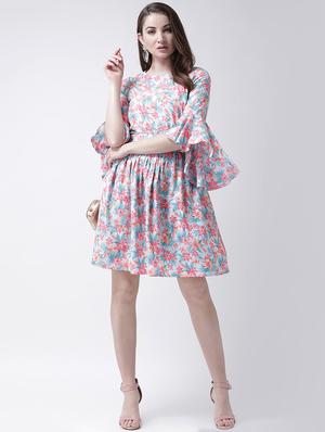 bell sleeved floral a-line dress - 15923012 - Standard Image - 4