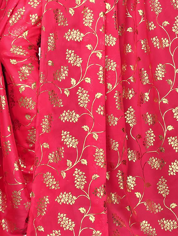 floral printed saree with blouse - 15923441 - Zoom Image - 4
