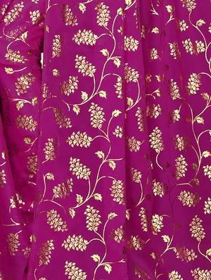 foil printed saree with blouse with blouse - 15923443 - Standard Image - 4