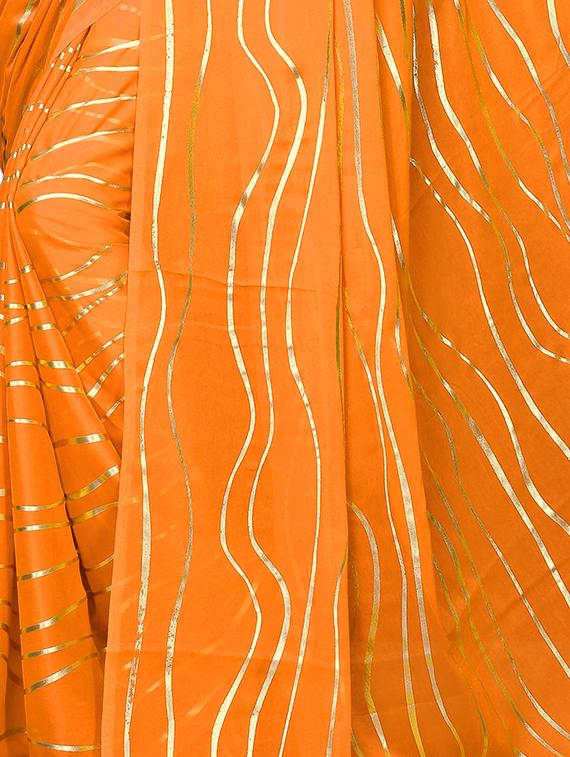 geometric printed saree with blouse - 15923452 - Zoom Image - 4