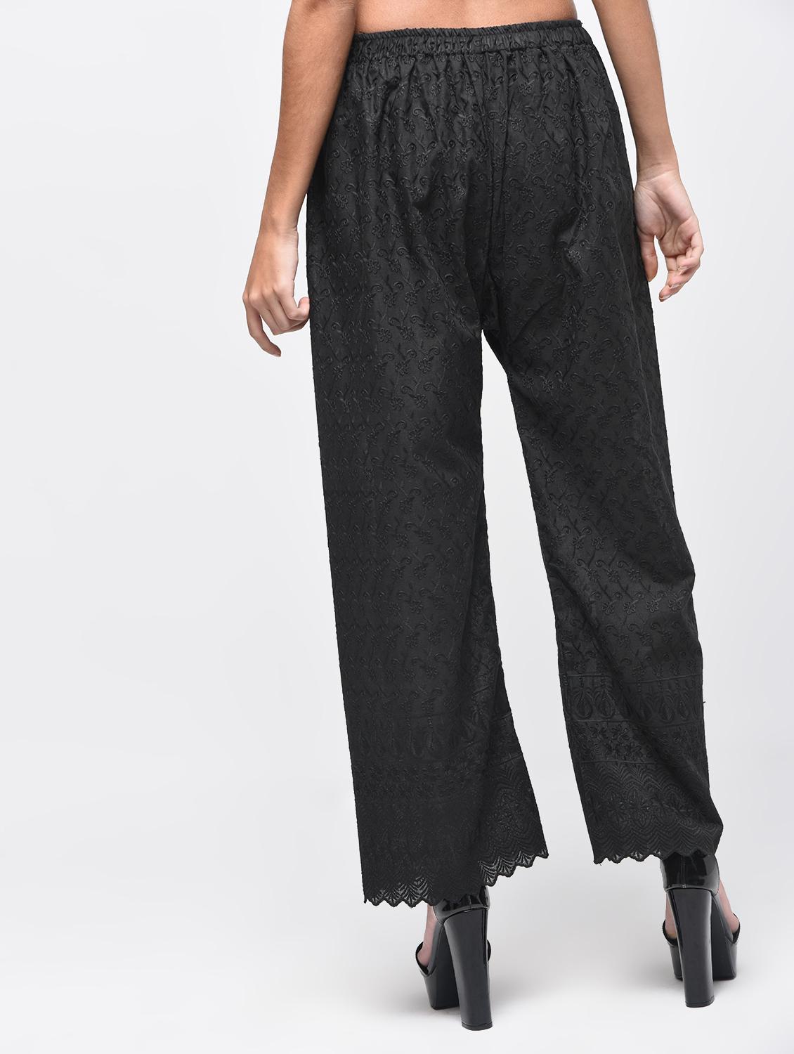 chikenkari embroidered palazzo - 15923479 - Zoom Image - 4