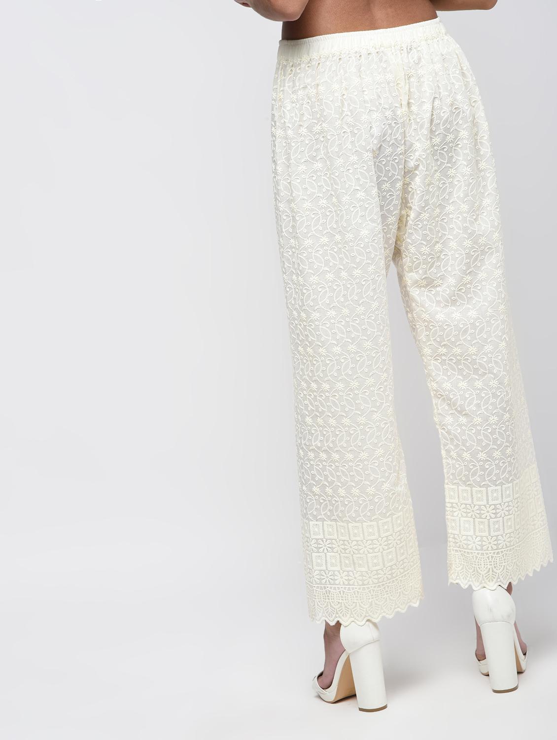 chikenkari embroidered palazzo - 15923481 - Zoom Image - 4