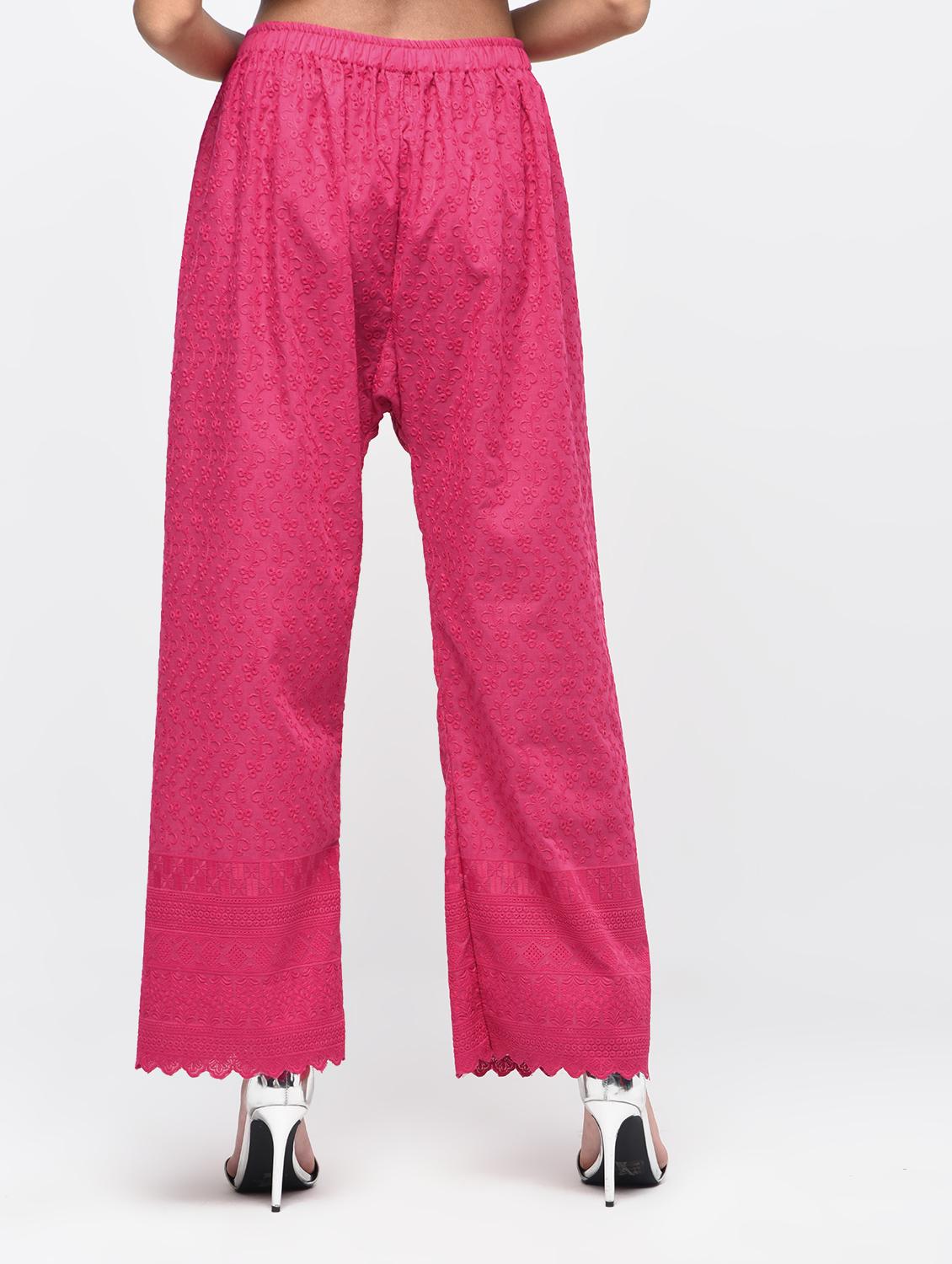 chikenkari embroidered palazzo - 15923482 - Zoom Image - 4