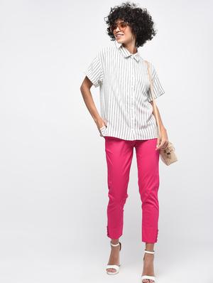 button detail flat front trousers - 15923501 - Standard Image - 4