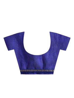 ruffle lace border blue saree with blouse - 15924767 - Standard Image - 4