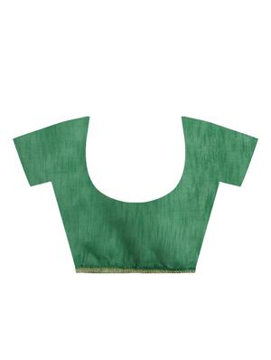 ruffle border green fusion saree with blouse - 15924769 - Standard Image - 4