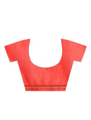 ruffle lace border red saree with blouse - 15924770 - Standard Image - 4