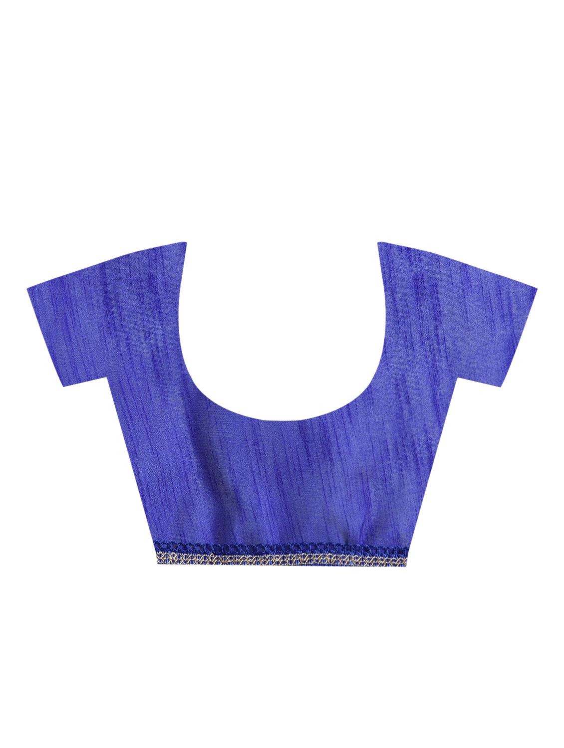 ruffle lace border blue saree with blouse - 15924773 - Zoom Image - 4