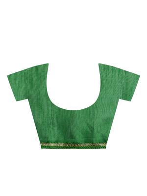 ruffle lace border green saree with blouse - 15924775 - Standard Image - 4