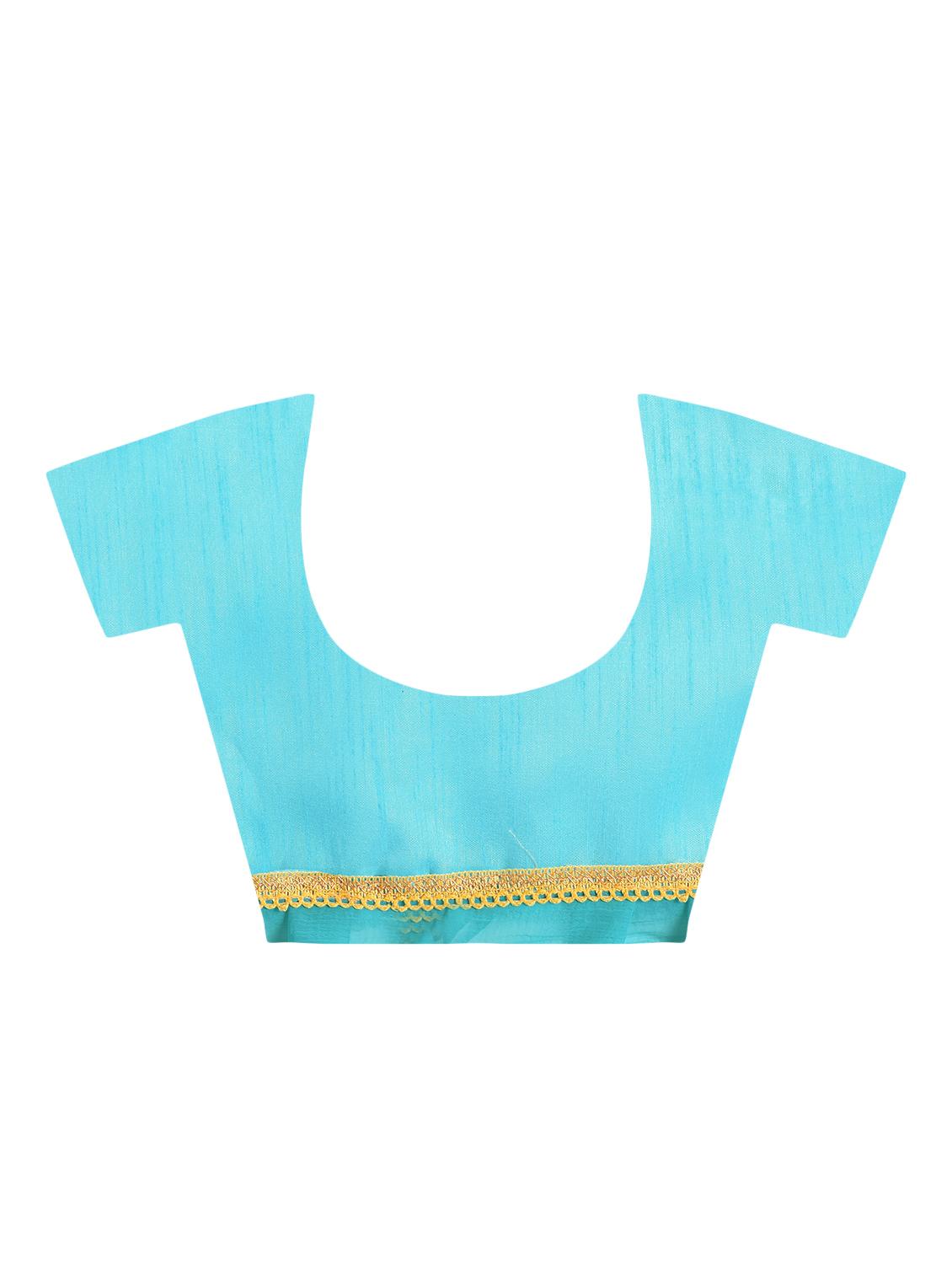 ruffle border yellow fusion saree with blouse - 15924781 - Zoom Image - 4
