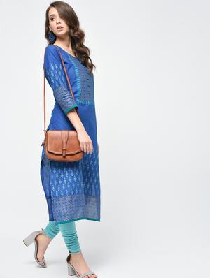 printed straight kurta - 15925461 - Standard Image - 4