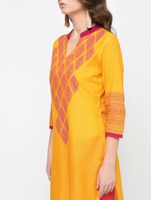 block print straight kurta - 15925463 - Standard Image - 4