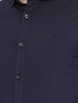 navy blue cotton casual shirt - 15925507 - Standard Image - 4