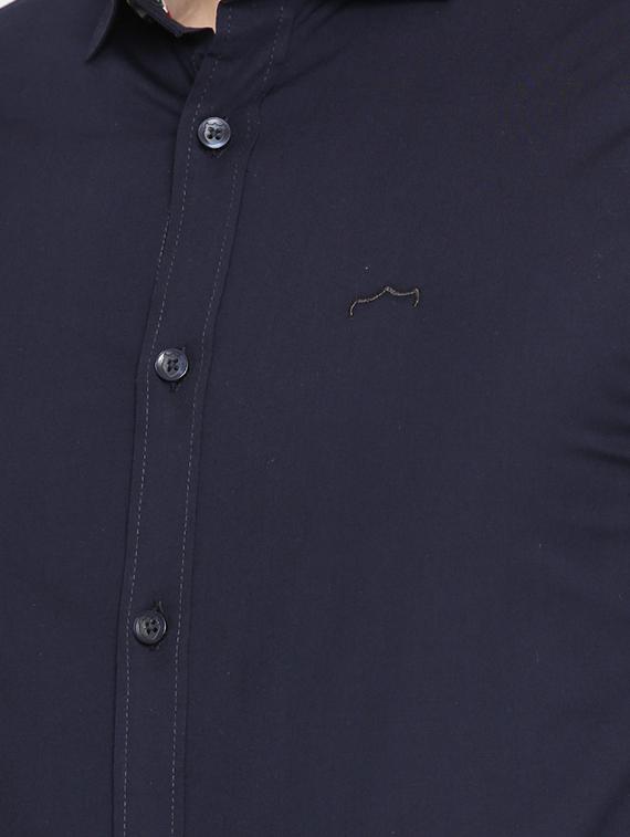 navy blue cotton casual shirt - 15925507 - Zoom Image - 4