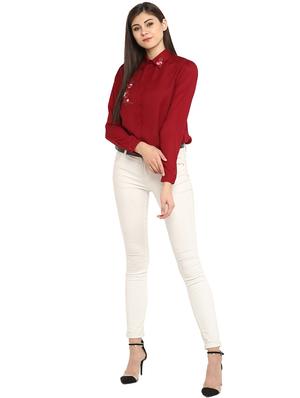 concealed placket embroidered shirt - 15926587 - Standard Image - 4