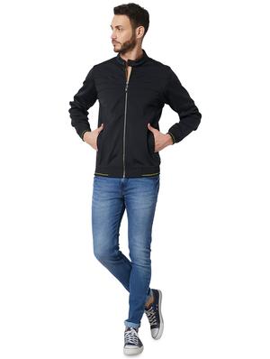 black solid casual jacket - 15926693 - Standard Image - 4
