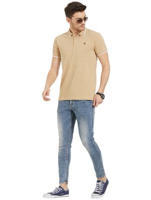 beige cotton polo t-shirt - 15926725 - Standard Image - 4