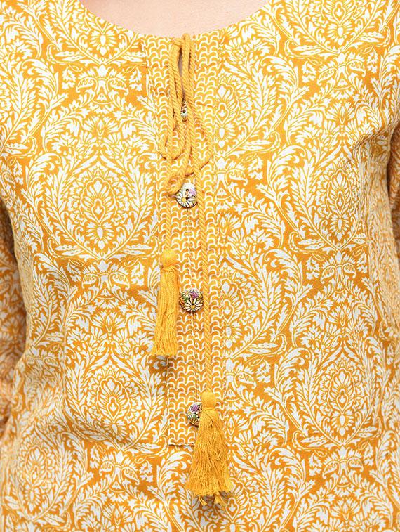 printed kurta with palazzo set - 15926982 - Zoom Image - 4