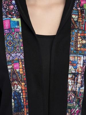 taped edge asymmetric shrug - 15927625 - Standard Image - 4