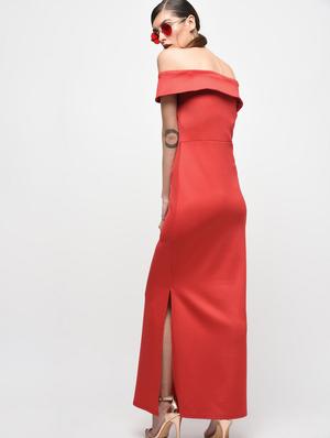 stylized sleeved off shoulder dress - 15928069 - Standard Image - 4