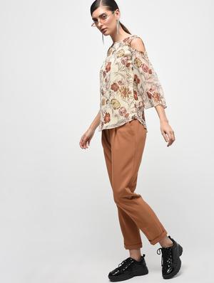 floral cold shoulder top - 15928085 - Standard Image - 4