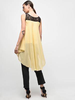 contrast yoke panel asymmetric tunic - 15928124 - Standard Image - 4