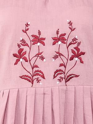 pleated embroidered a-line dress - 15929886 - Standard Image - 4