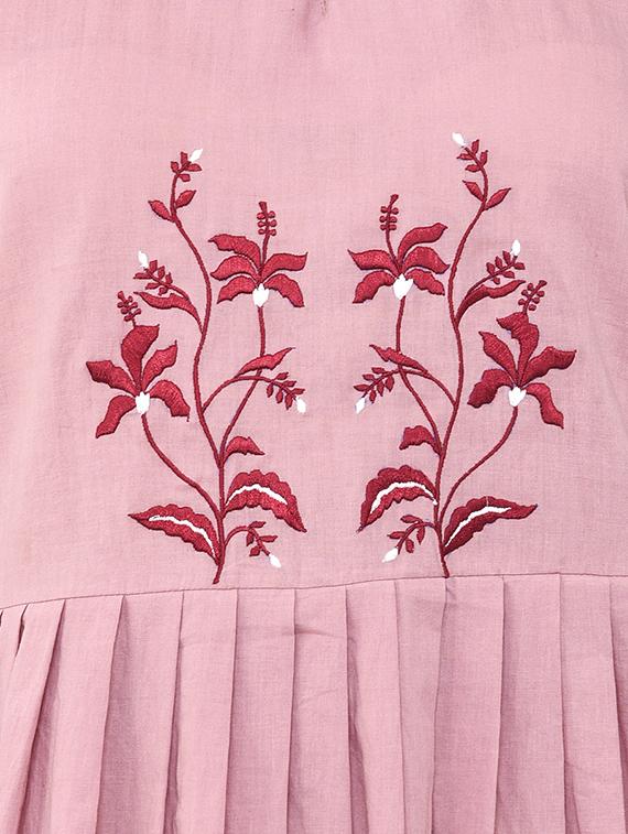 pleated embroidered a-line dress - 15929886 - Zoom Image - 4
