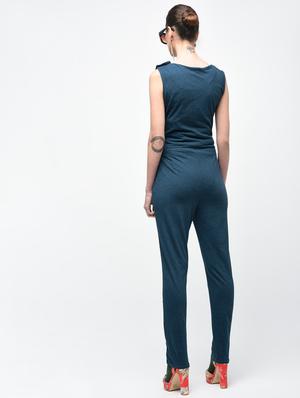 Boat neck button detail jumpsuit - 15930135 - Standard Image - 4