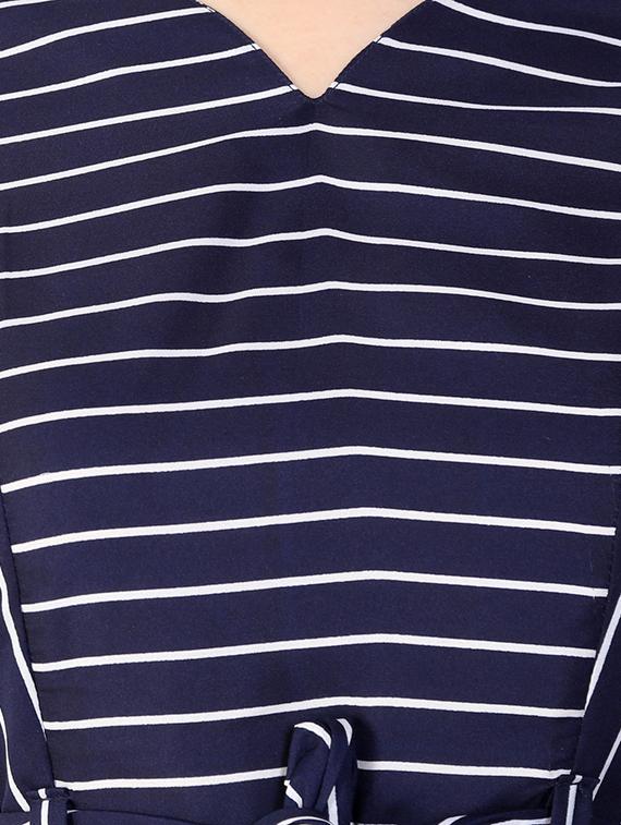 knot detail striped a-line maxi dress - 15930808 - Zoom Image - 4