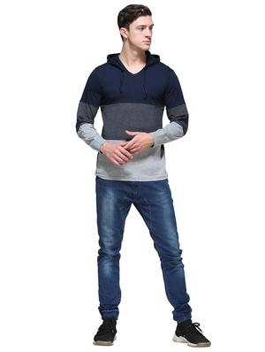 blue cotton color block tshirt - 15931799 - Standard Image - 4