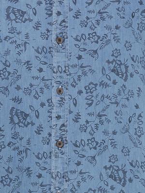 blue floral printed casual shirt - 15932687 - Standard Image - 4