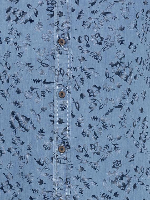 blue floral printed casual shirt - 15932687 - Zoom Image - 4