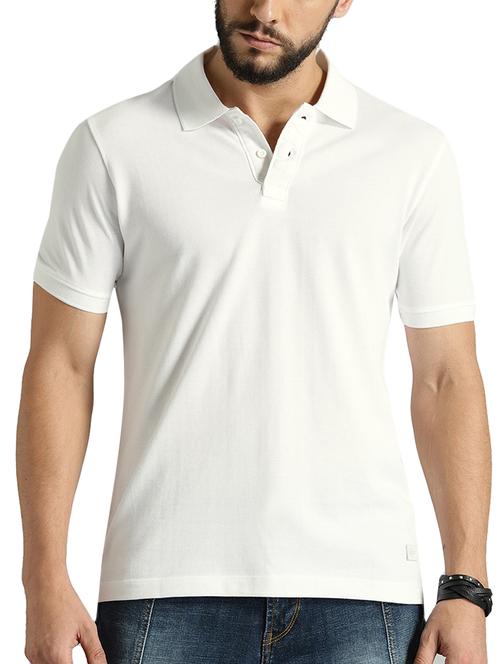 white solid polo tshirt - 15932789 - Standard Image - 1