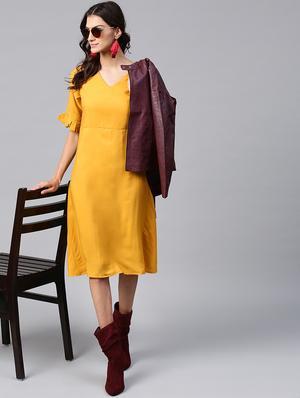 ruffle detail a-line dress - 15933508 - Standard Image - 4