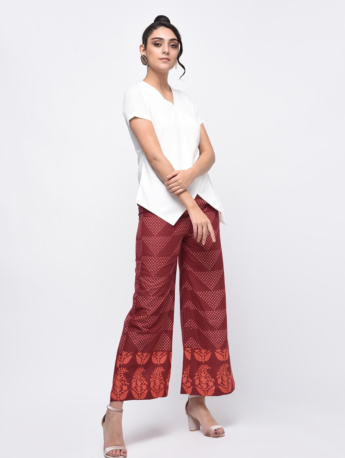 printed a-line palazzo - 15935006 - Zoom Image - 4