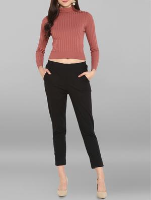 elasticated waist side slit trouser - 15938593 - Standard Image - 4