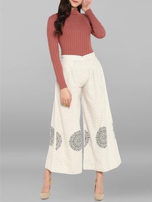pleat detail flared palazzo - 15938603 - Standard Image - 4