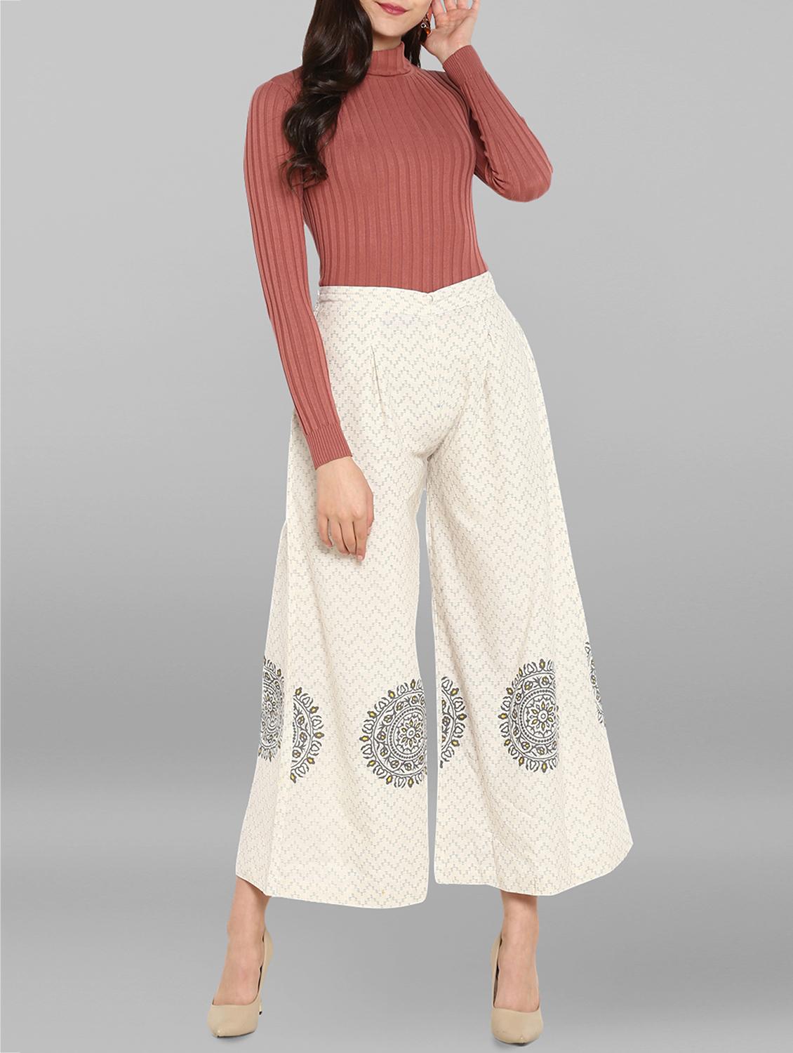 pleat detail flared palazzo - 15938603 - Zoom Image - 4